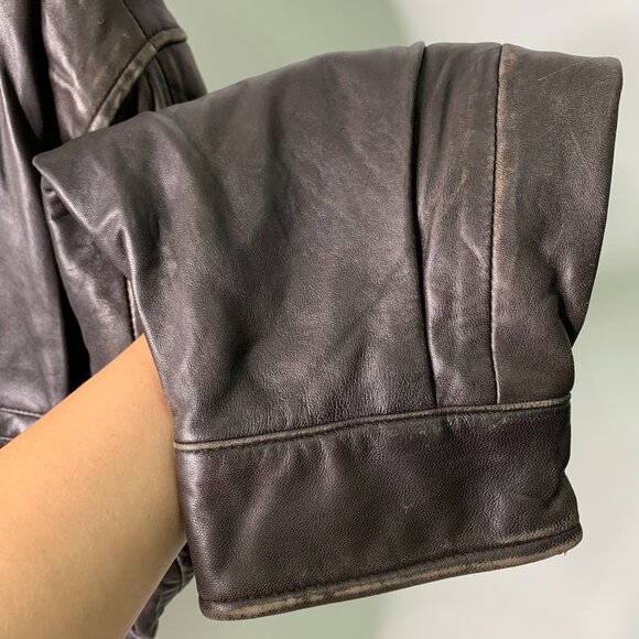 Cou-ture by J. Park Men's Brown Leather Button Front Jacket Size XL - Picture 6 of 10